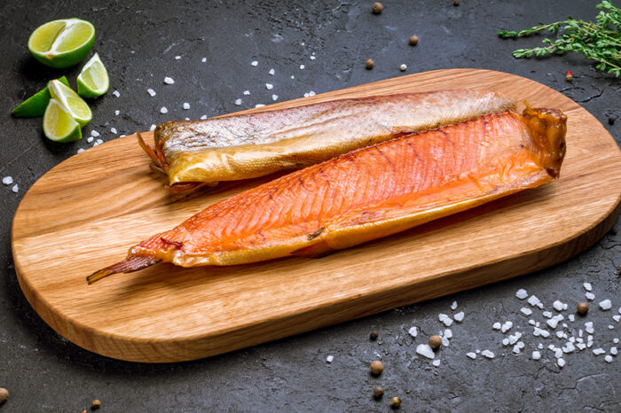 Truite fumée au bois de thé et de riz