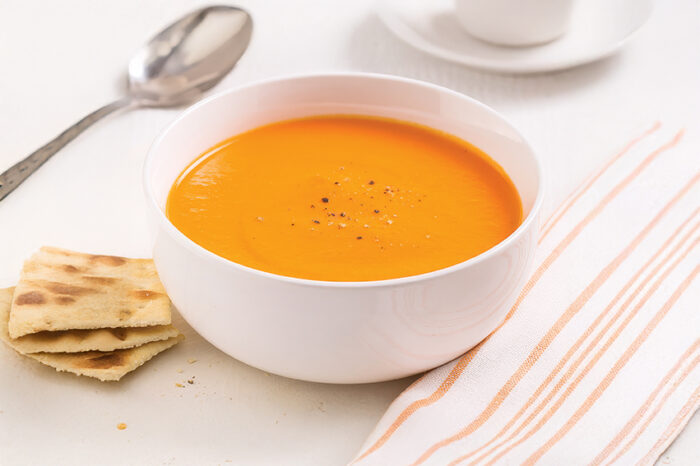 Velouté de carottes, crème et Gruyère